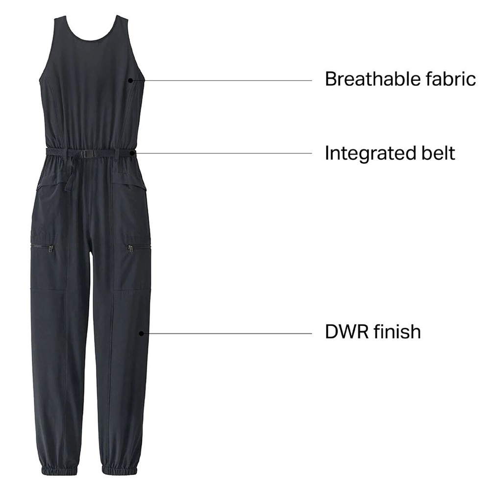 Women's Patagonia Black Fleetwith Utility Belted Jumpsuit